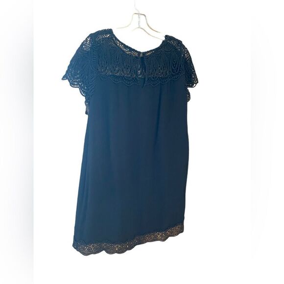 Joie Sz M Black Kastra Knit Lace Keyhole Back Mini Date Night Dress - Picture 3 of 8